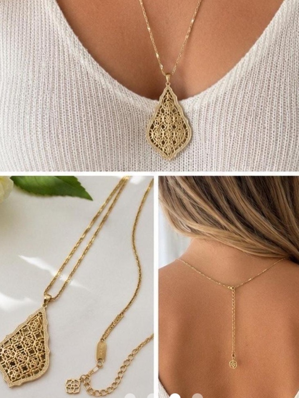 Kendra Scott Aiden Gold -Tone Filigree Pendant